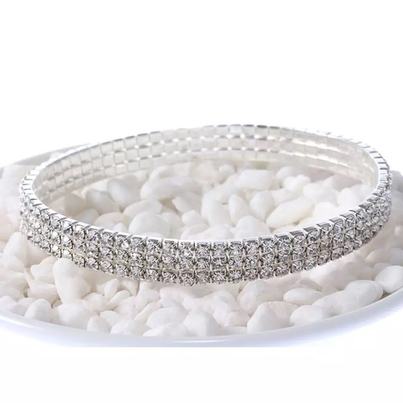 3 Row Tennis Anklet - Picture 2 of 5